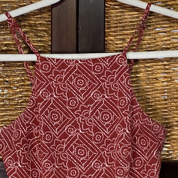 Hollister XS spaghetti strap rust colored with cream design throughout sundress - Picture 2 of 10